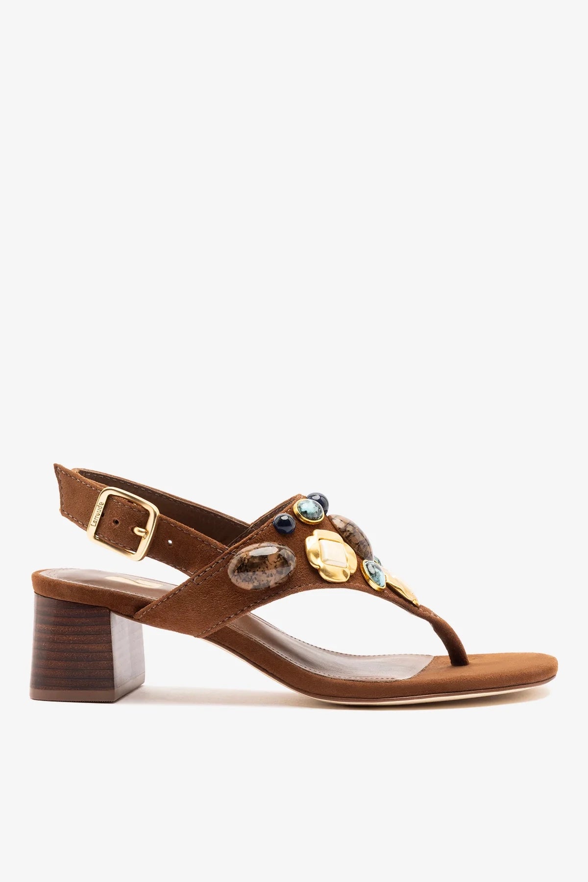 Talitha Block Sandal Burnt Umber Suede