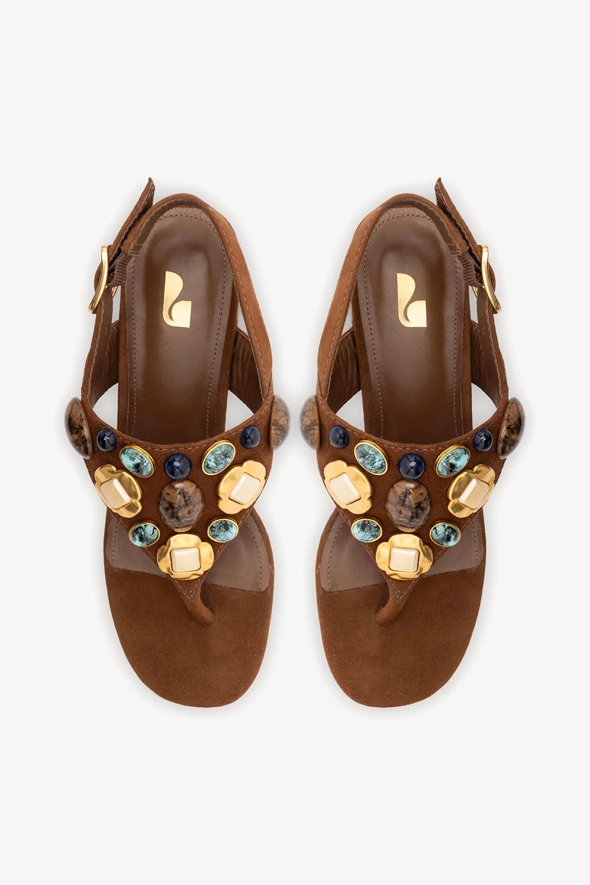 Talitha Block Sandal Burnt Umber Suede