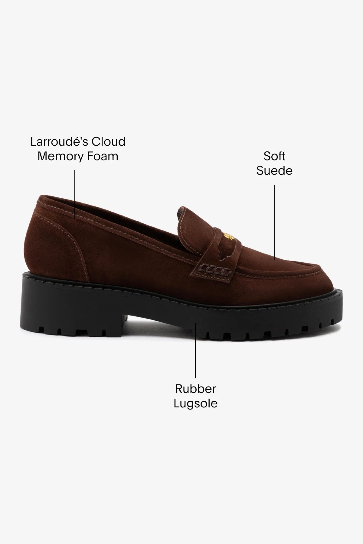 Suki Lugsole Loafer In Brown Suede