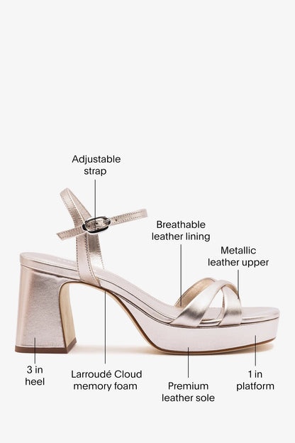 Bianca Low Sandal Champagne Leather