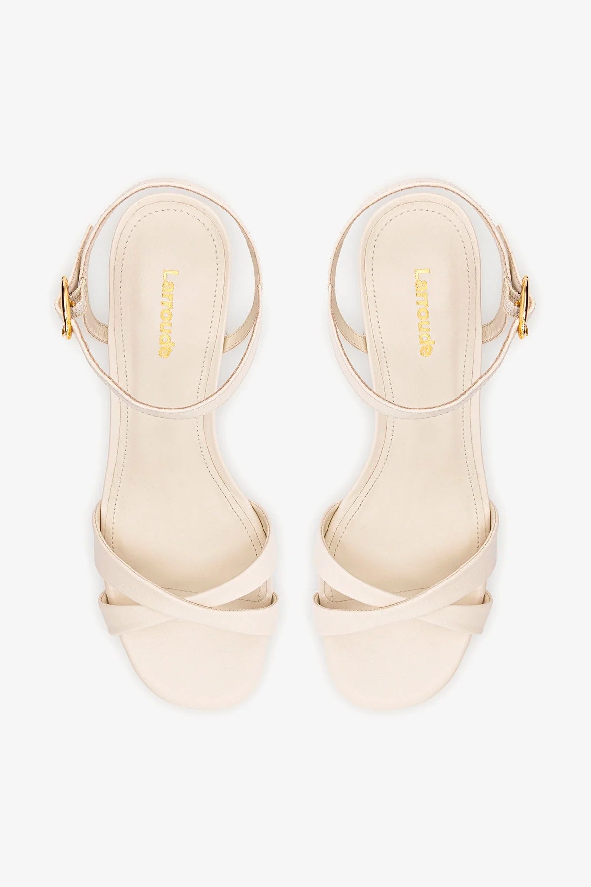 Bianca Low Sandal In Ivory Leather