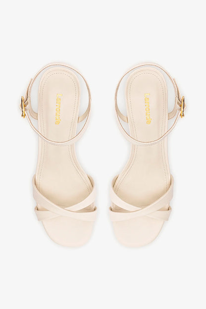 Bianca Low Sandal In Ivory Leather