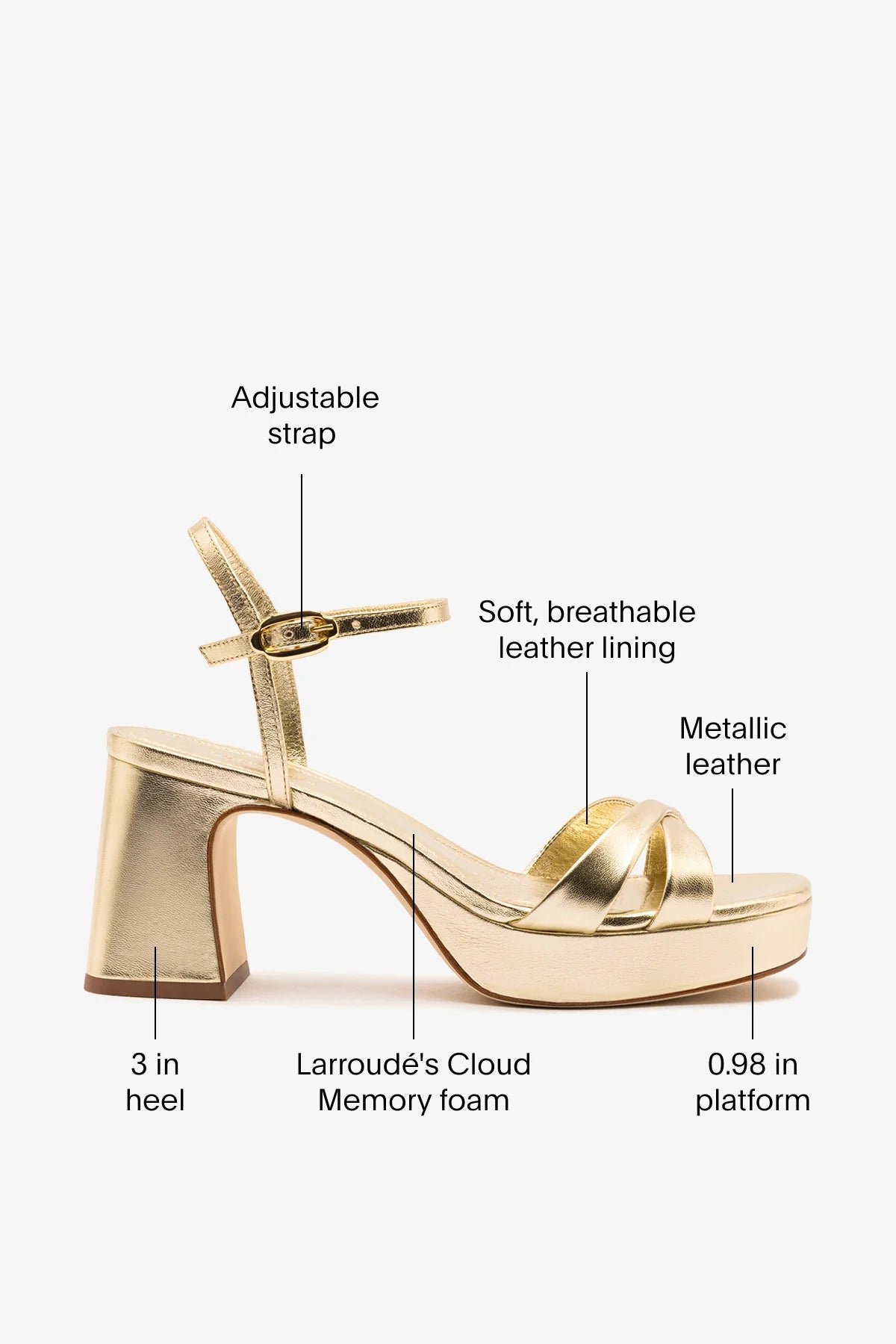 Bianca Low Sandal In Platina Metallic Leather
