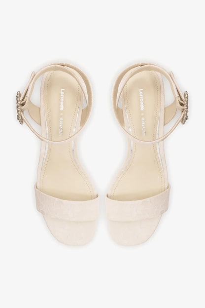 Larroudé x Markarian: Dolly Low Sandal White Lace