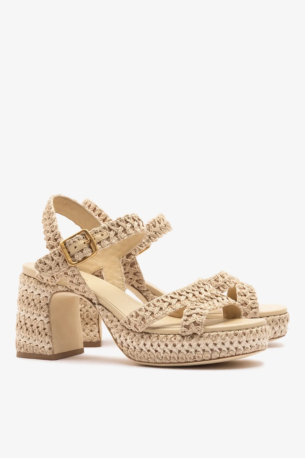 Jolene Low Sandal Natural Crochet