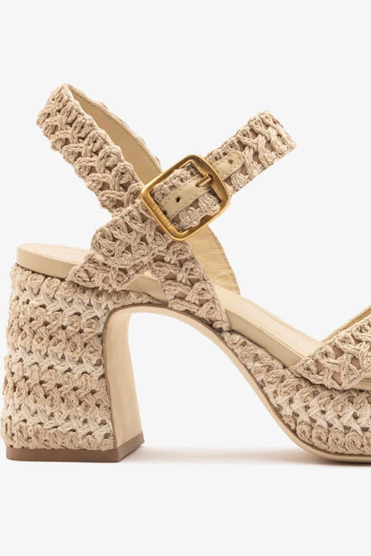 Jolene Low Sandal Natural Crochet