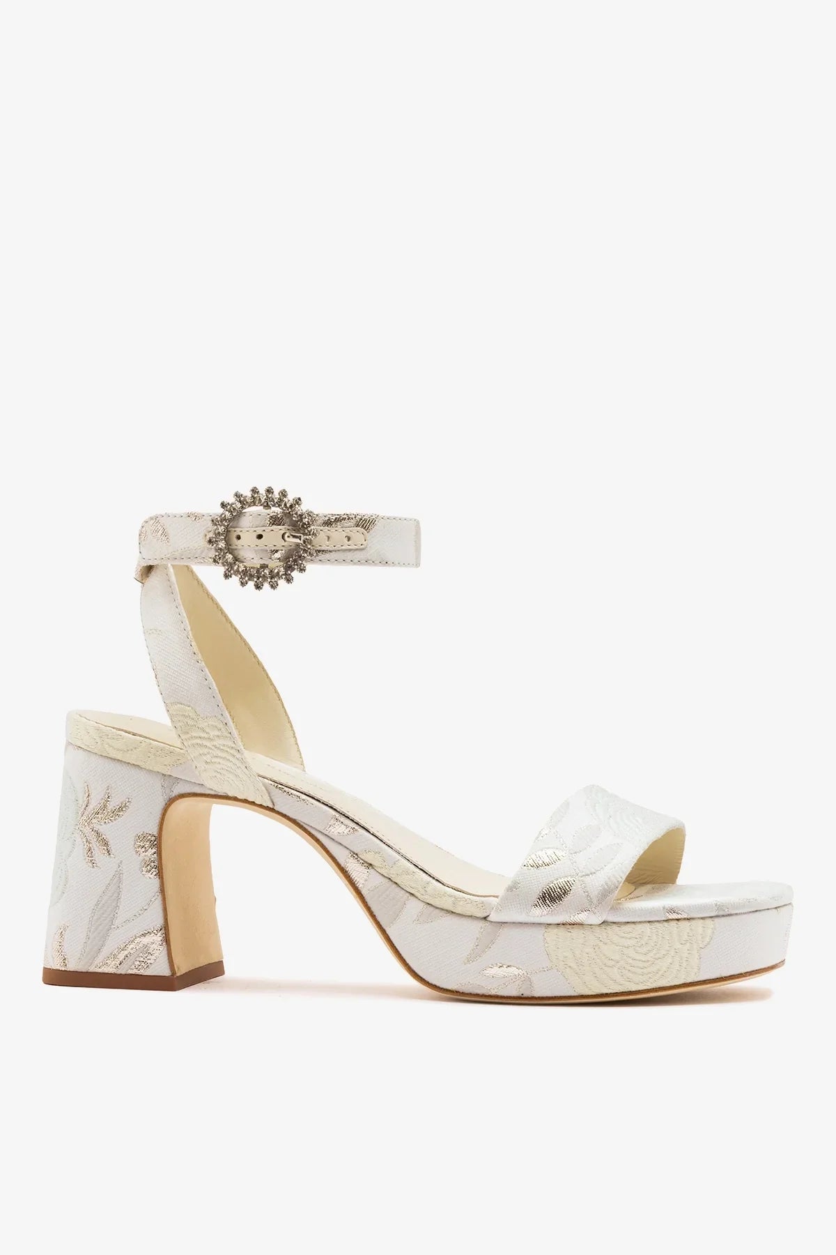 Larroudé x Markarian: Dolly Low Sandal Ivory Brocade