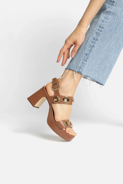 Milan Dolly Low In Caramel Leather