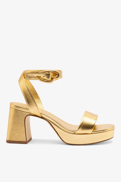 Dolly Verona Low Sandal In Gold Metallic Leather