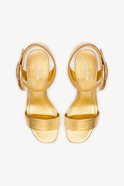 Dolly Verona Low Sandal In Gold Metallic Leather