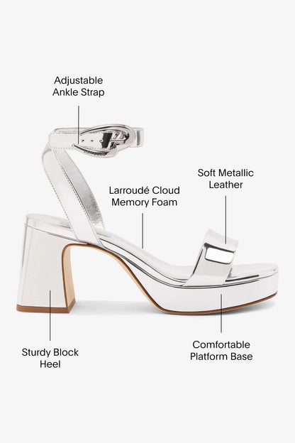 Dolly Verona Low Sandal In Silver Specchio