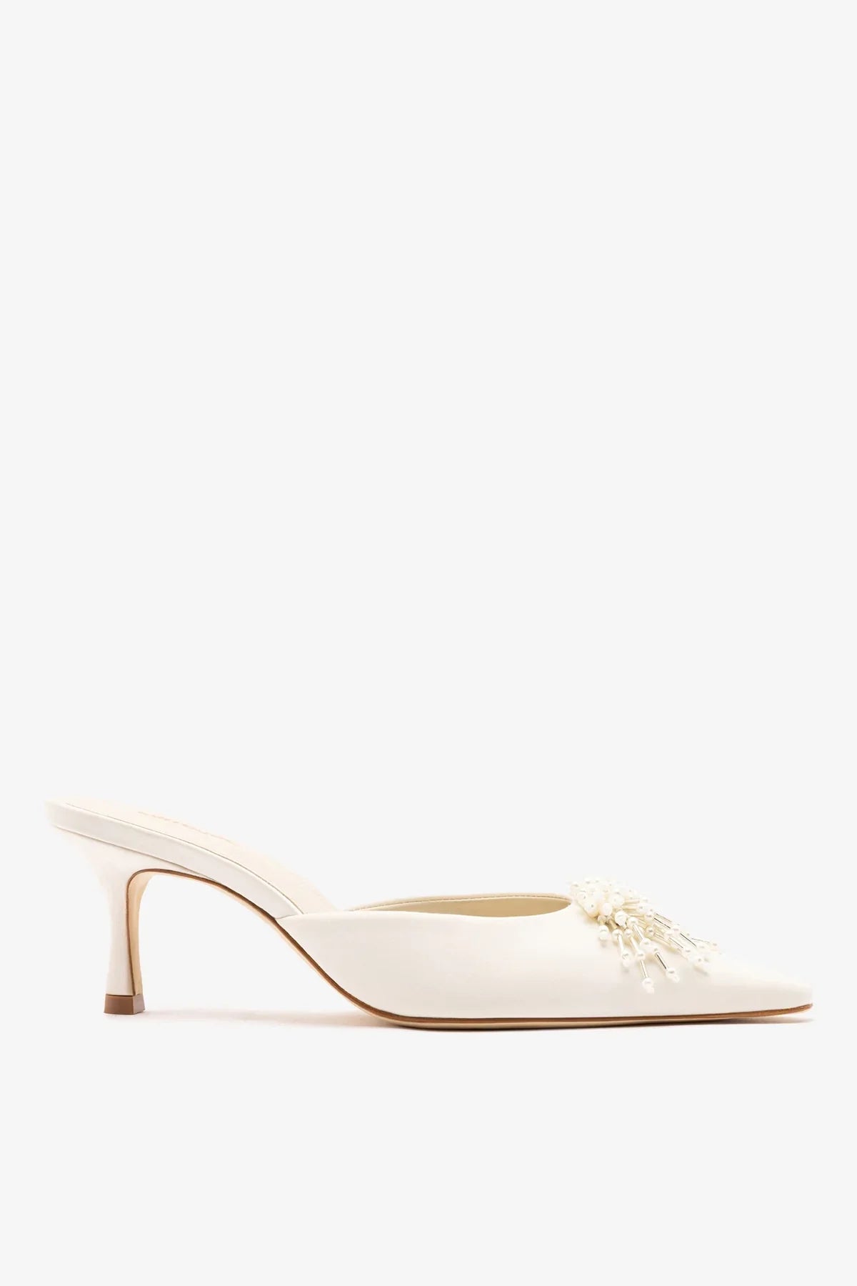 Carine Mule White Satin