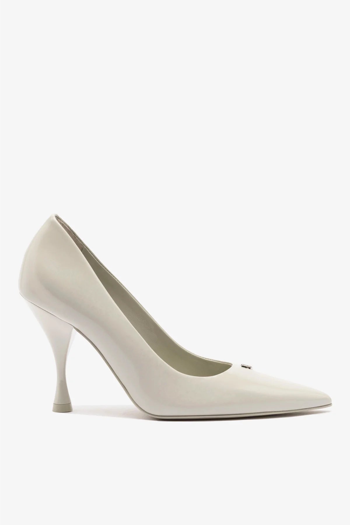 Stone Pump In Gray Box Leather