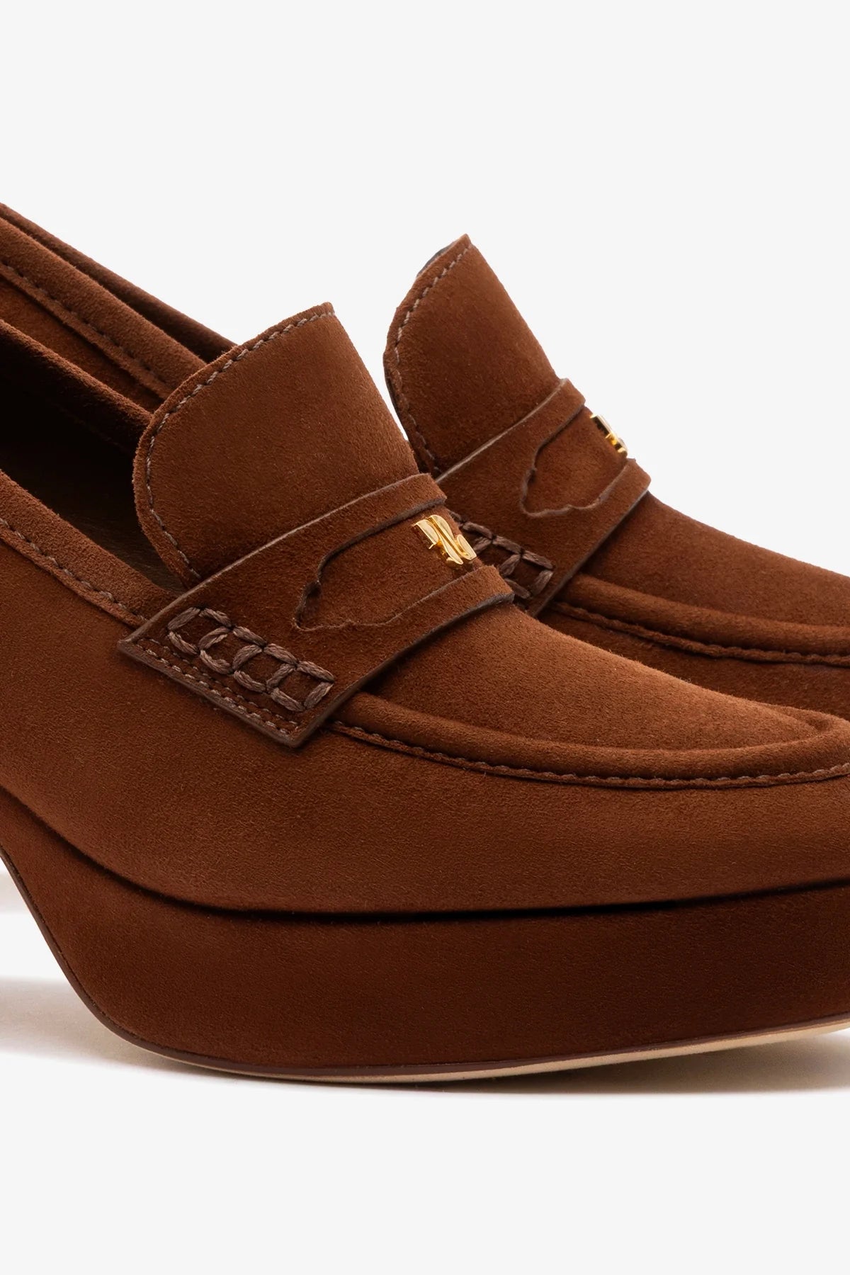 Suki Platform In Burnt Umber Suede