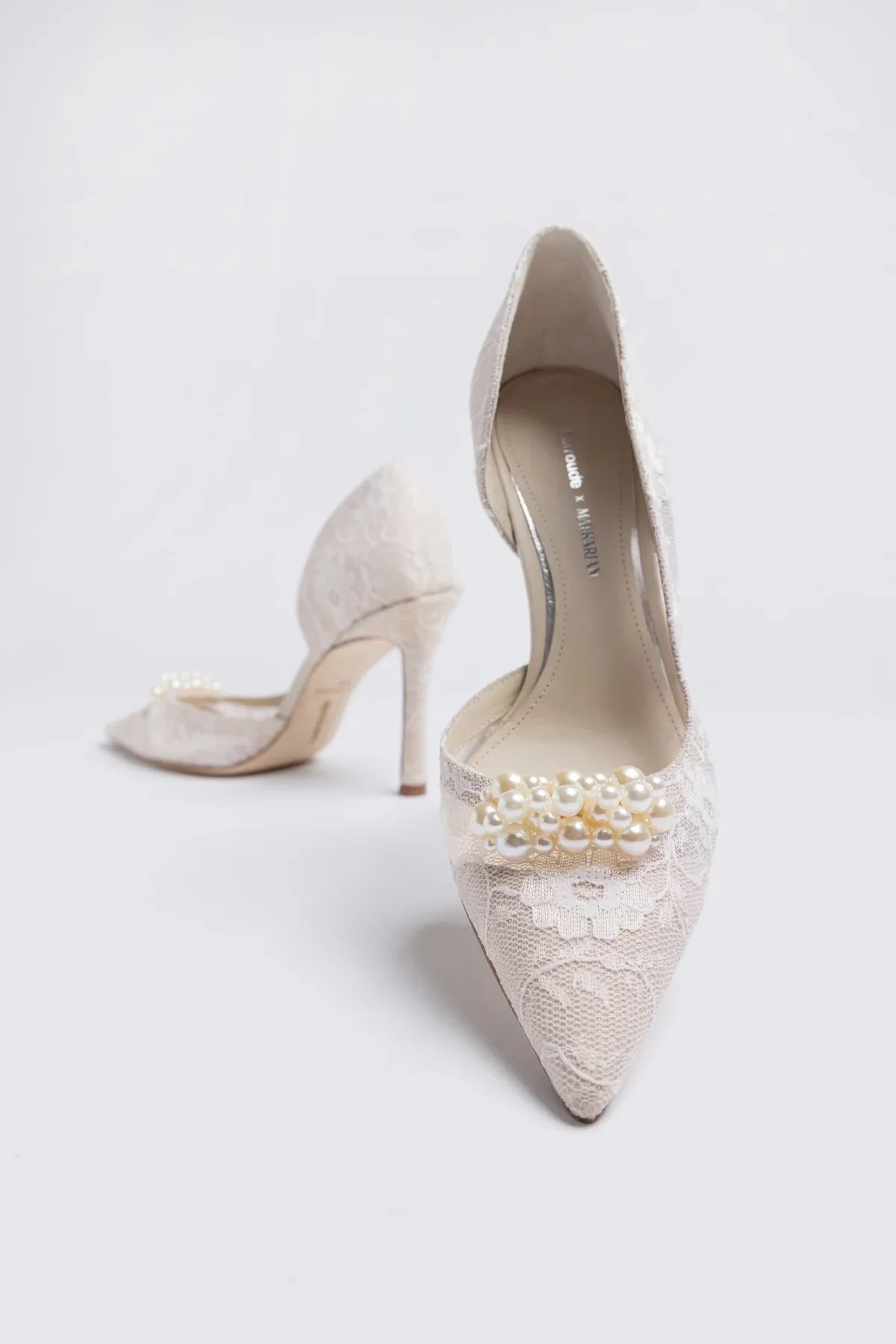 Larroudé x Markarian: D'Orsay Pump White Lace