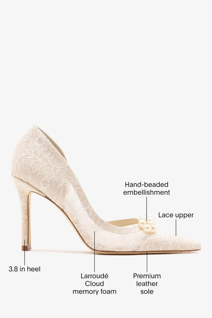 Larroudé x Markarian: D'Orsay Pump White Lace