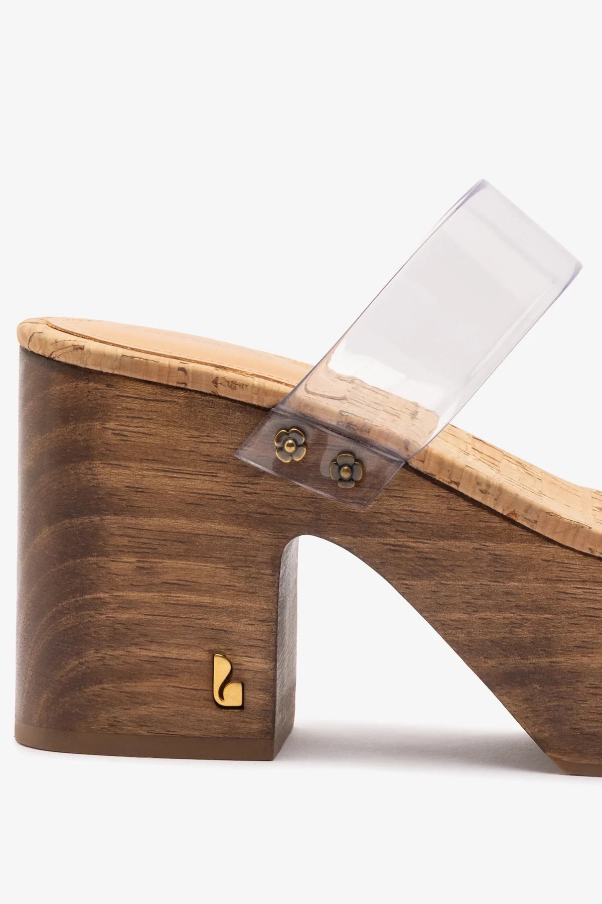 Miso Clear Platform Sandal In Clear Vinyl and Natural Cork