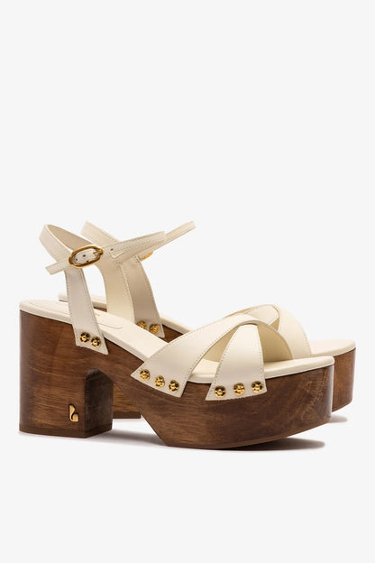Talitha Sandal In Ivory Leather