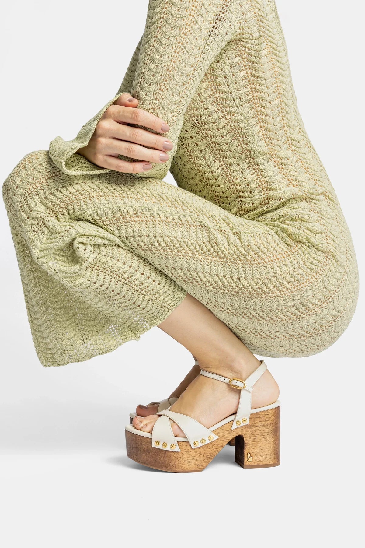 Talitha Sandal In Ivory Leather