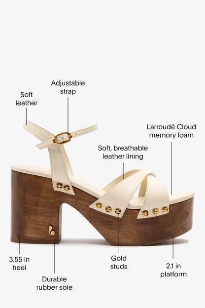 Talitha Sandal In Ivory Leather