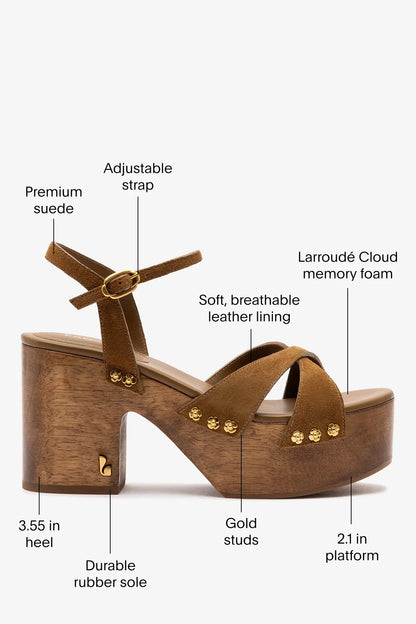 Talitha Sandal In Russet Suede