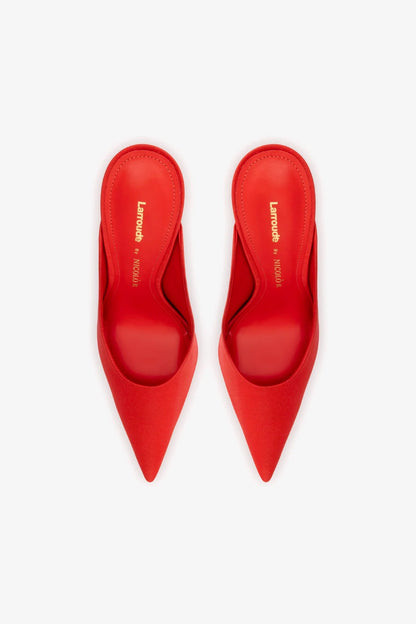 Larroudé by Nicolò B. Inna Mule In Scarlet Satin