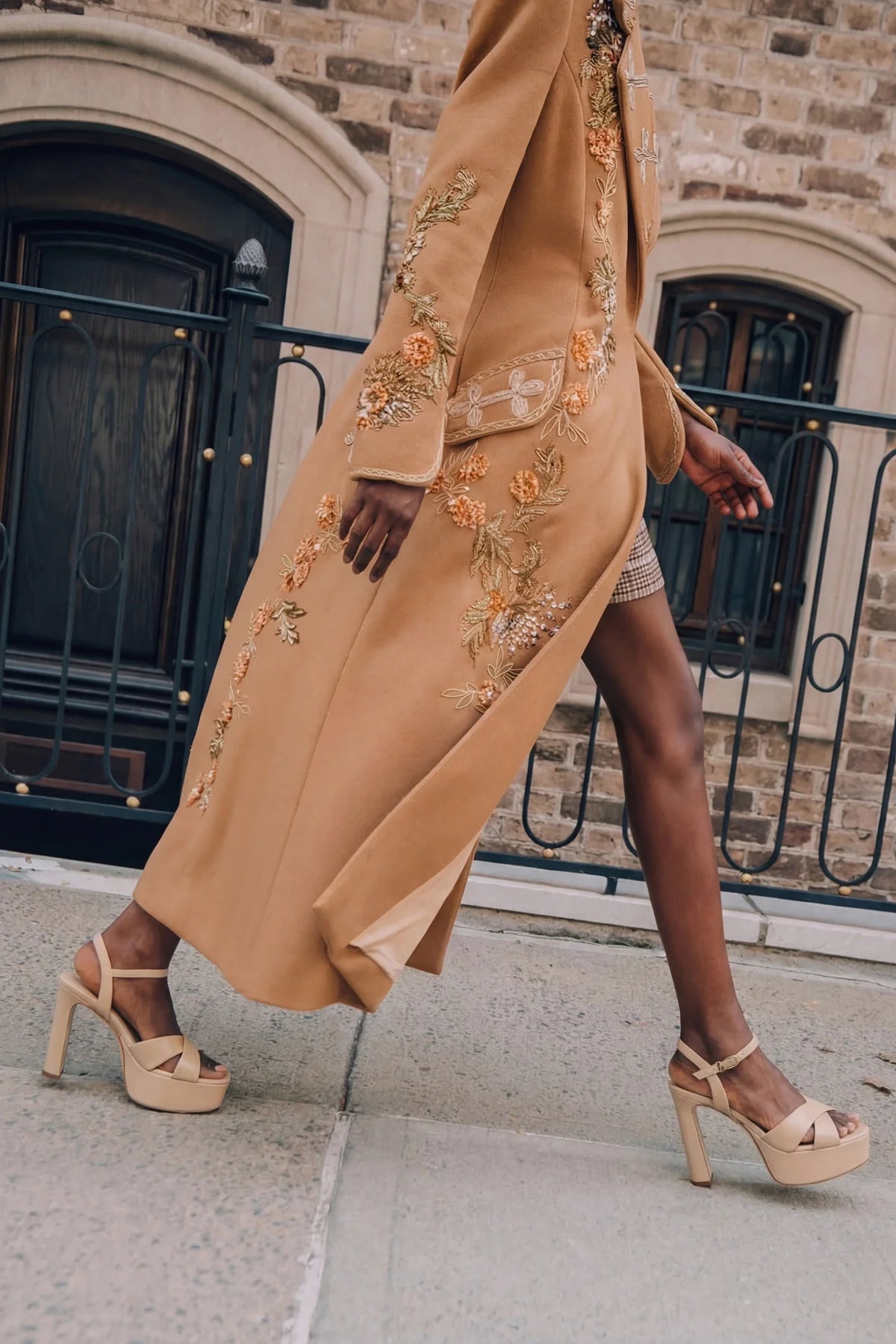 Bianca High Platform Sandal In Sand Leather