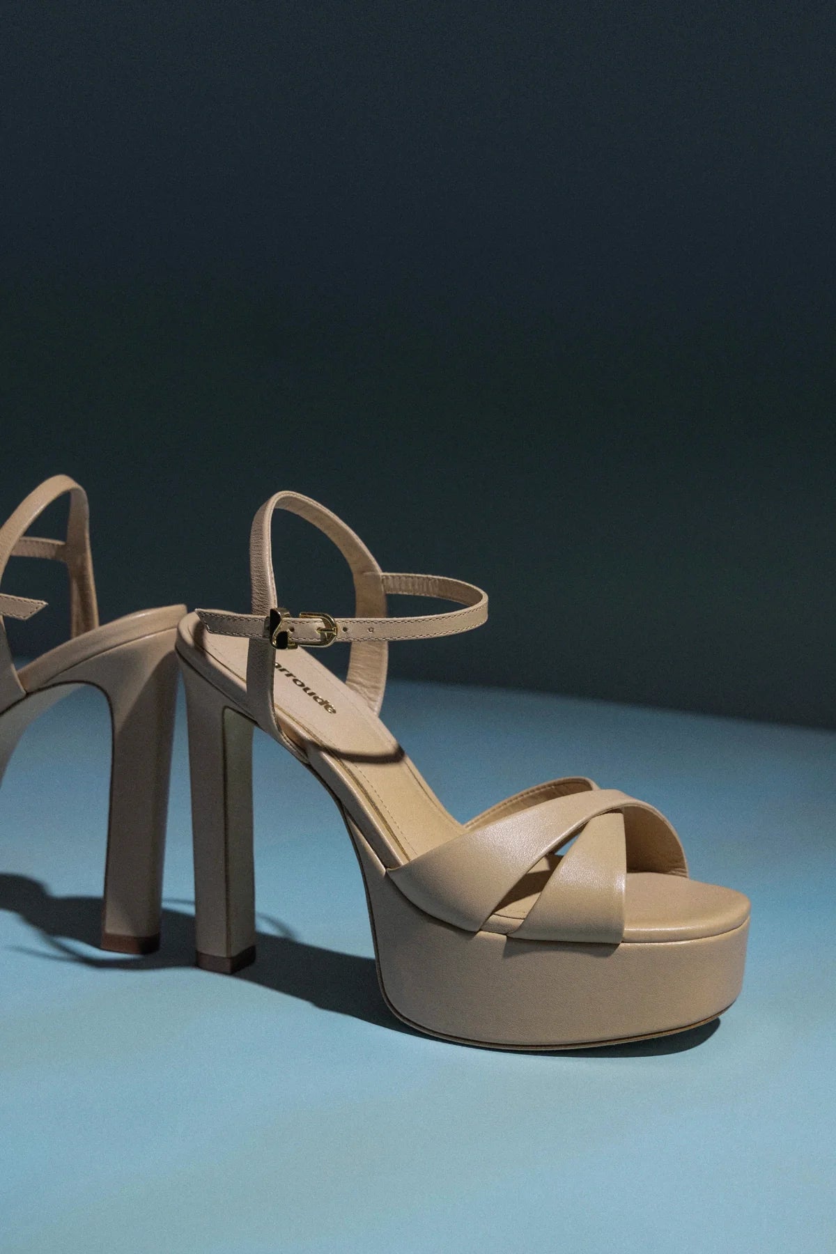 Bianca High Platform Sandal In Sand Leather