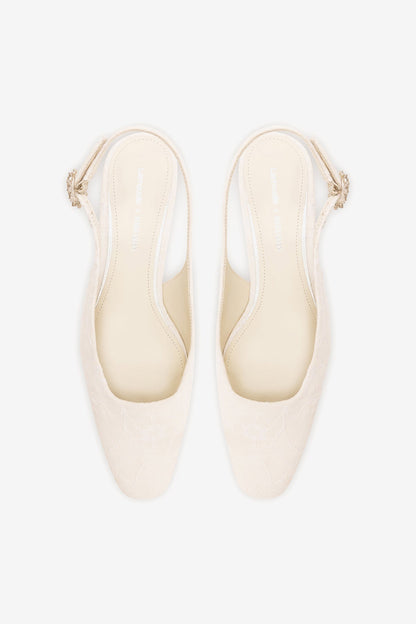 Larroudé x Markarian: Amal Pump White Lace