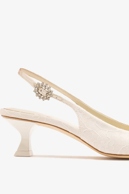 Larroudé x Markarian: Amal Pump White Lace