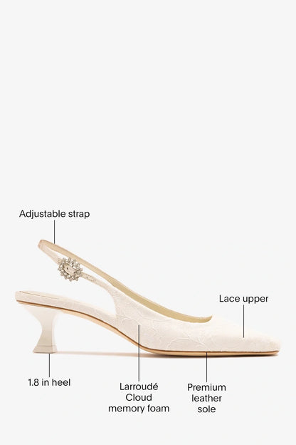 Larroudé x Markarian: Amal Pump White Lace