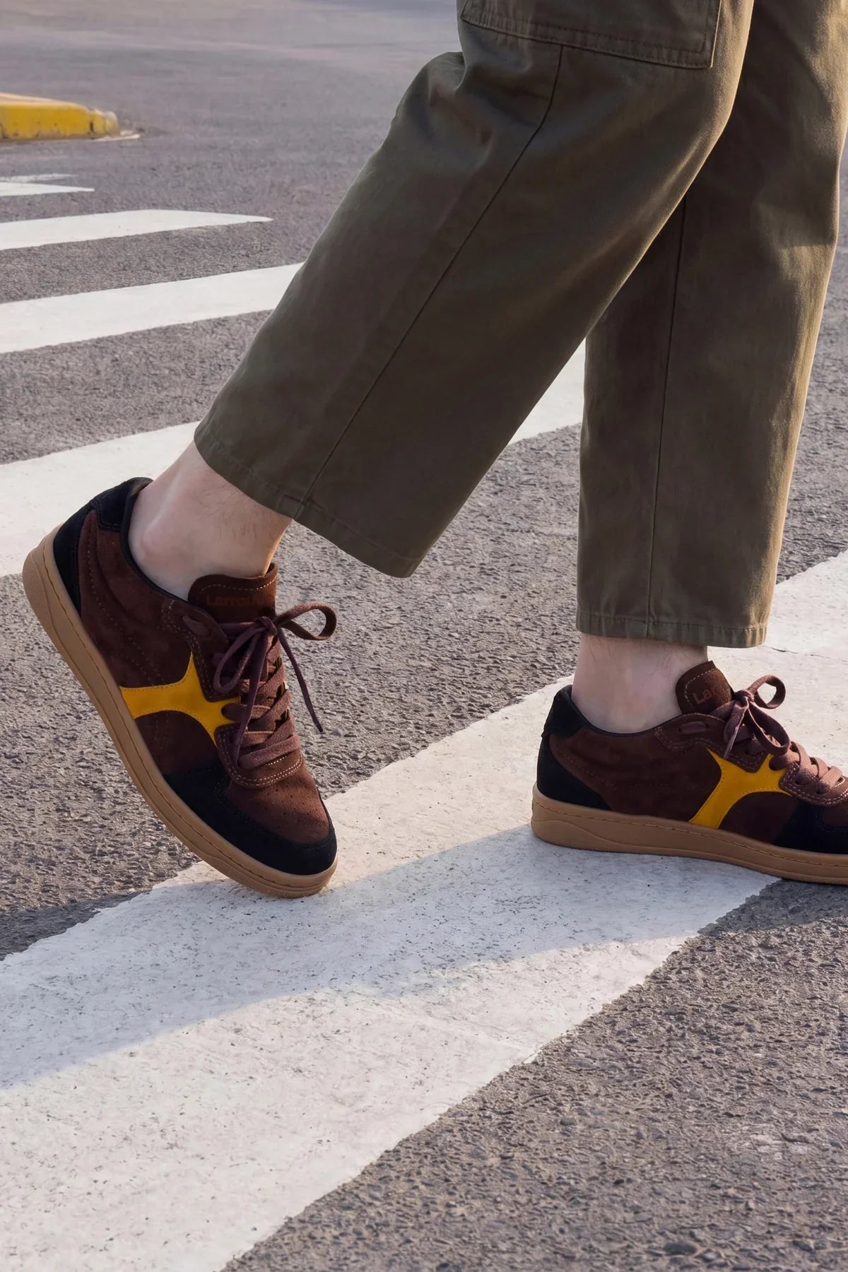 George Sneaker Brown and Yellow Suede