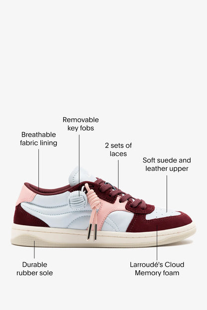 George Sneaker In Burgundy Suede and Maya and Tulip Leather