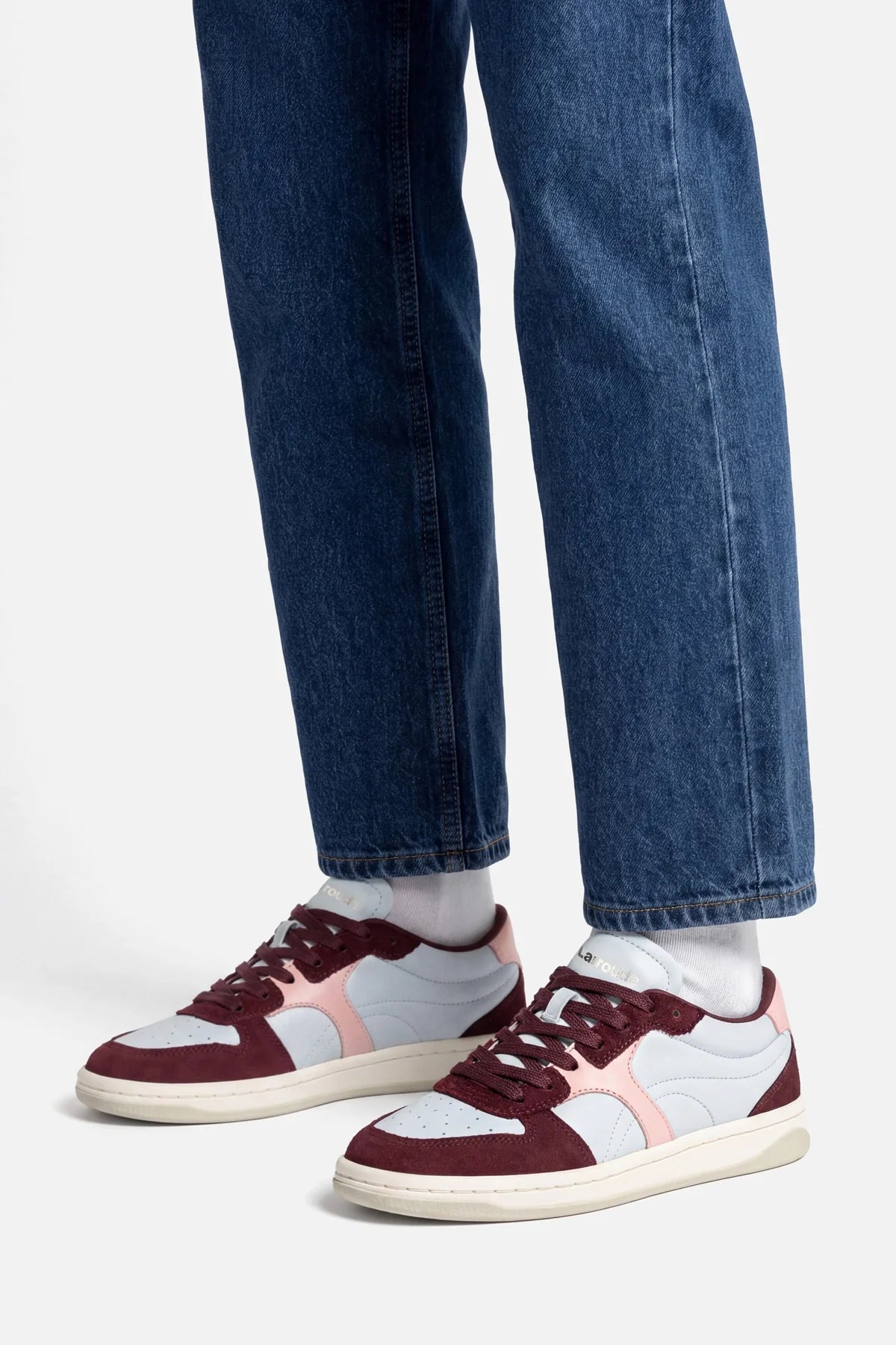 George Sneaker In Burgundy Suede and Maya and Tulip Leather