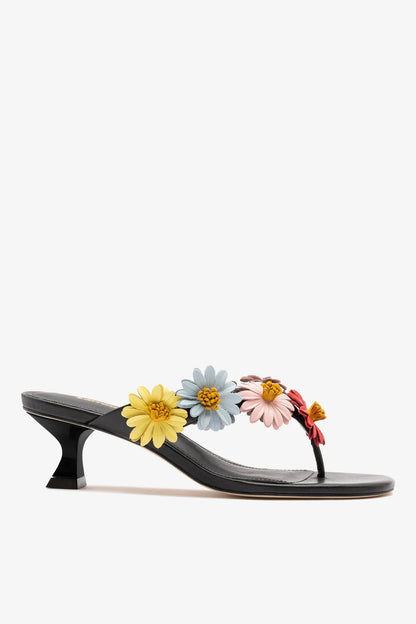 Fiore Thong Sandal Black Leather