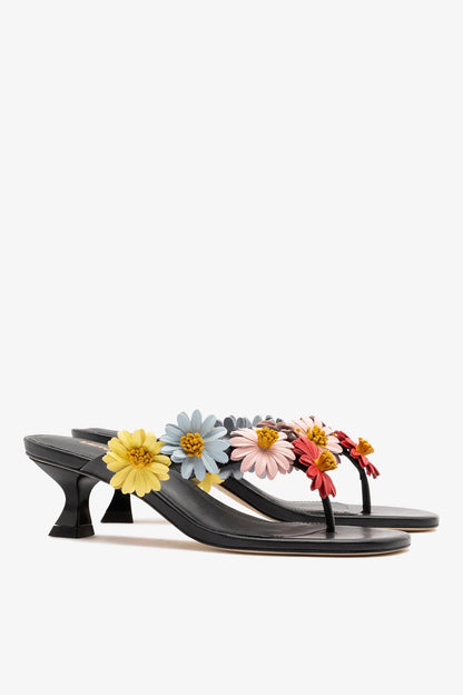 Fiore Thong Sandal Black Leather