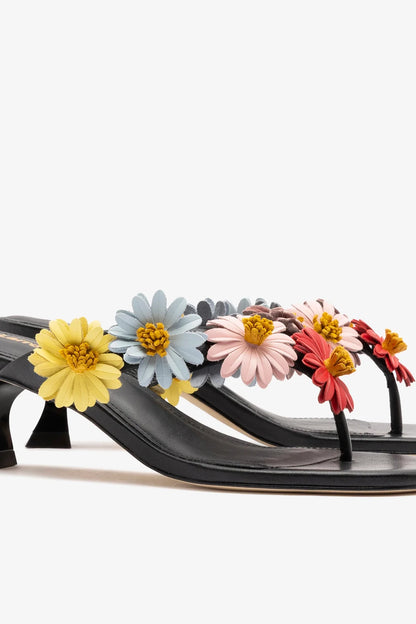 Fiore Thong Sandal Black Leather