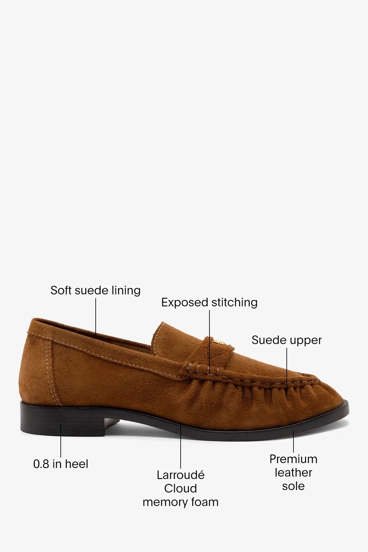 Suki Soft Loafer In Russet Suede