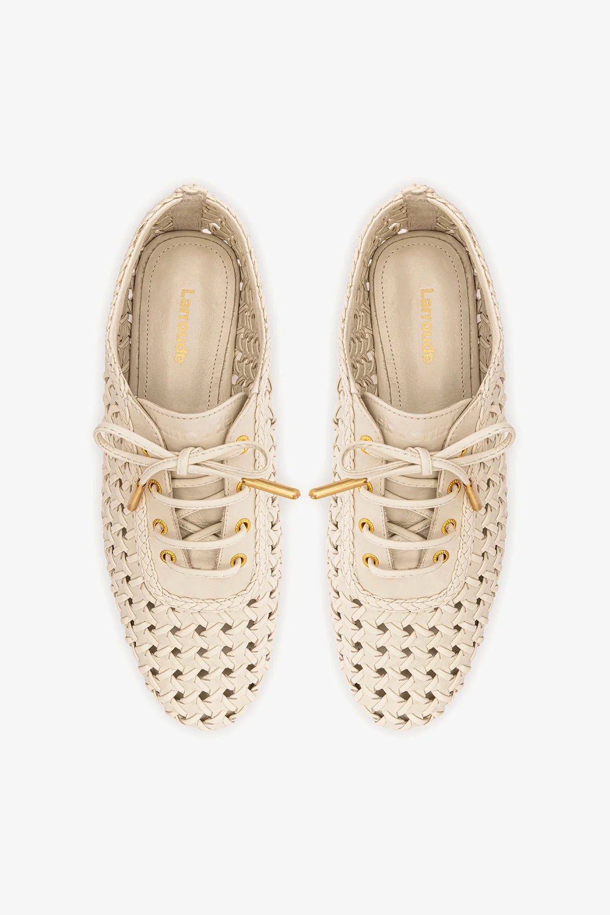 Liza Macrame Sneaker In Ivory Leather
