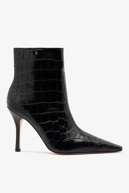 Mini Carine Boot Black Croco Leather