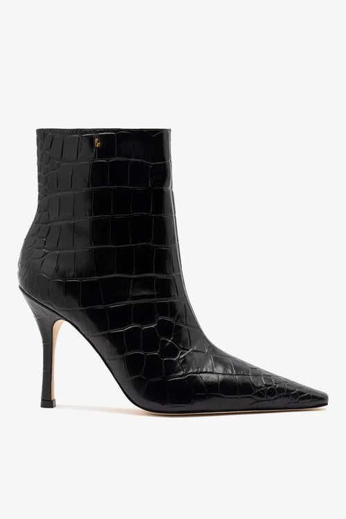 Mini Carine Boot Black Croco Leather