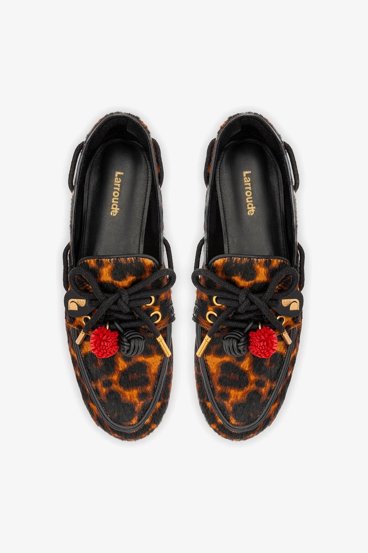 Cyprus Boat Shoe In Leopard Print Calf Hair Leather