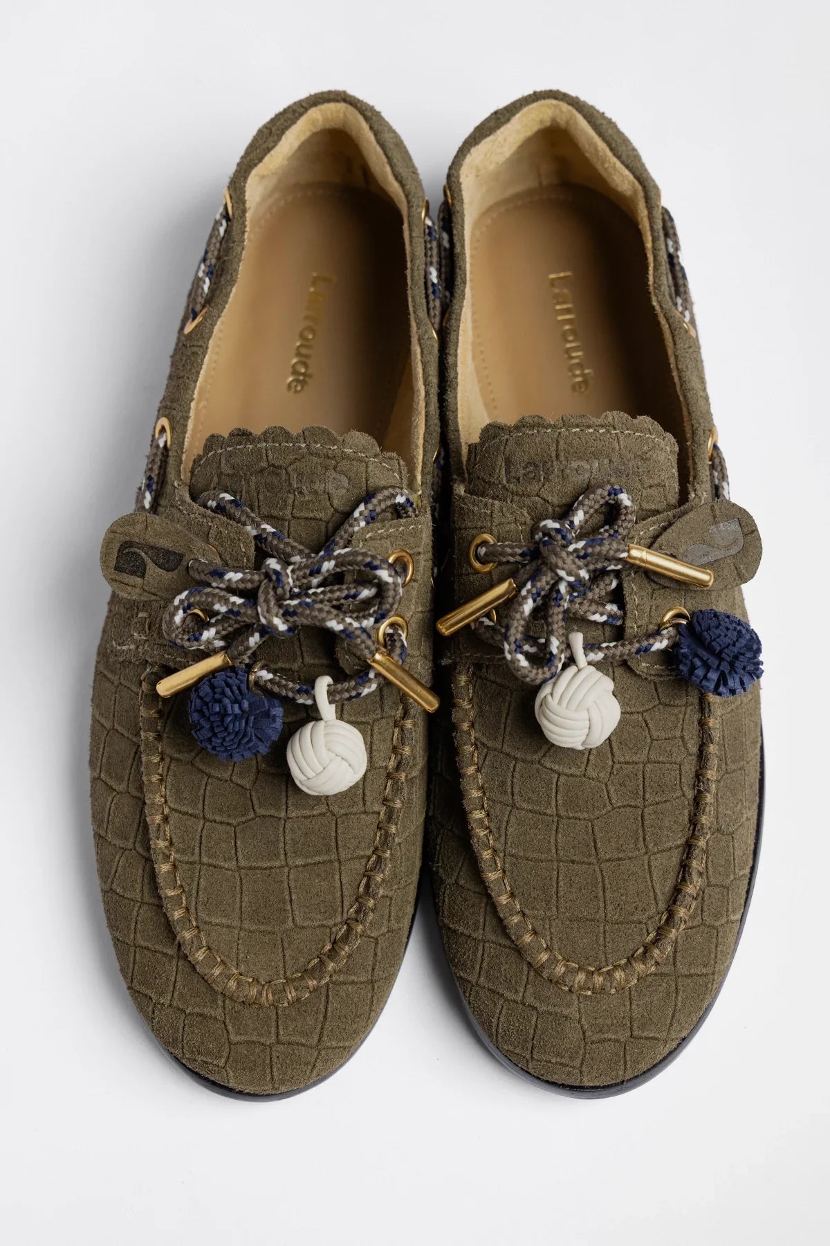 Cyprus Boat Shoe Olive Croco Suede