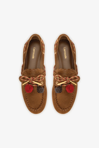 Cyprus Boat Shoe In Russet Suede