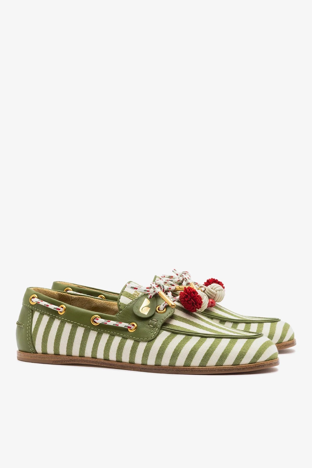 Cyprus Boat Shoe Seaweed Striped Canva