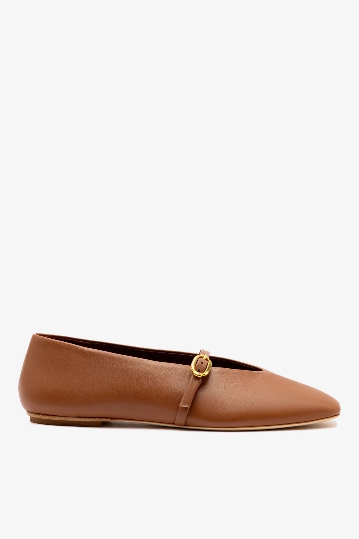 Misty Ballerina Flat In Caramel Leather