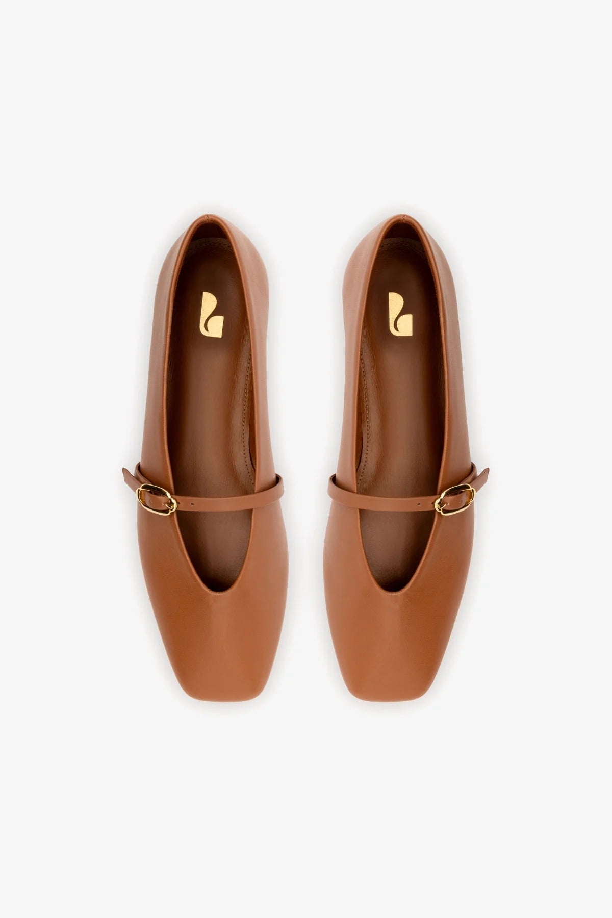 Misty Ballerina Flat In Caramel Leather