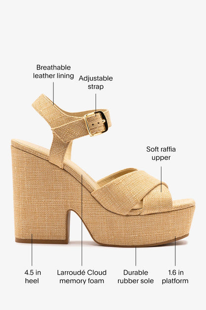 Cher Sandal In Beige Raffia