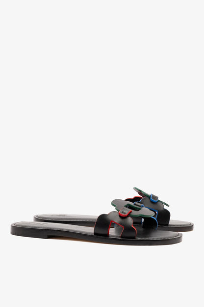Margherita Slide In Black Leather