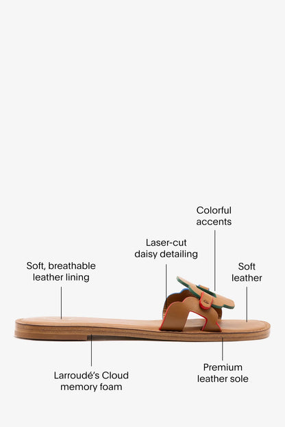 Margherita Slide In Caramel Leather